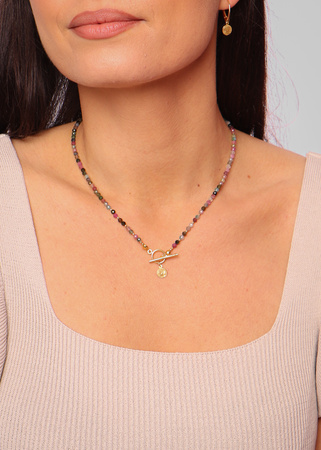 Necklace made of natural spinel stones