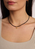 Gold-Plated toggle necklace made of natural spinel stones with a pendant